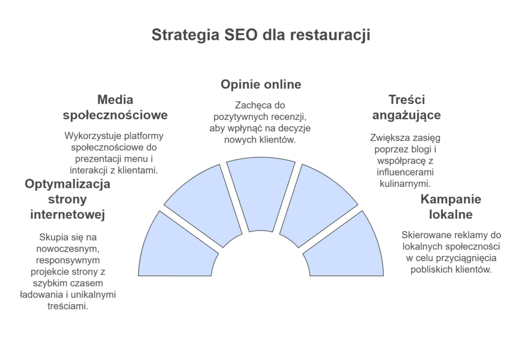 Infografika strategii SEO dla restauracji w Polsce.
