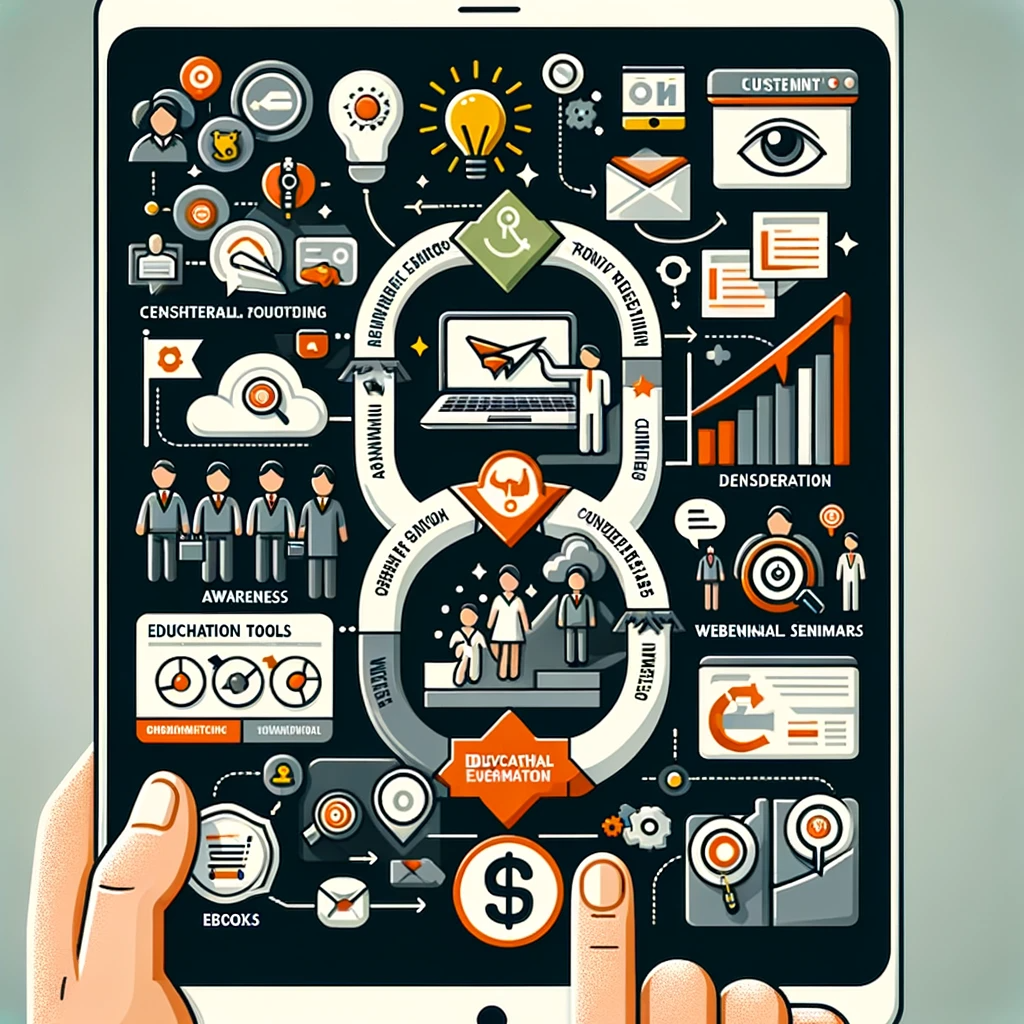 Infografika marketingu cyfrowego na smartfonie.