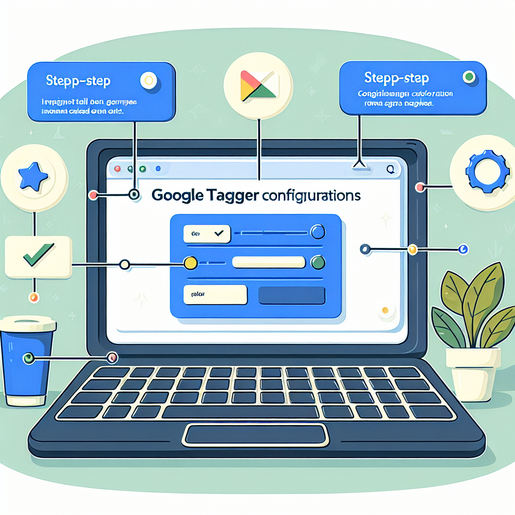 Ilustracja konfiguracji oznaczania w Google na laptopie.