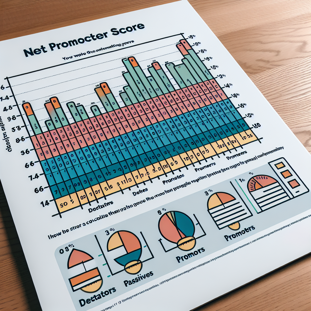 Drukowany wykres "Net Promoter Score" i infografiki.