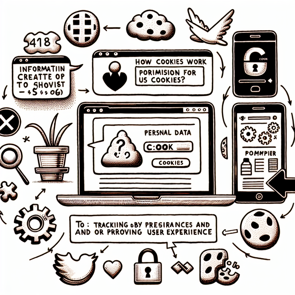 Ilustracja działania i zgody na ciasteczka internetowe.