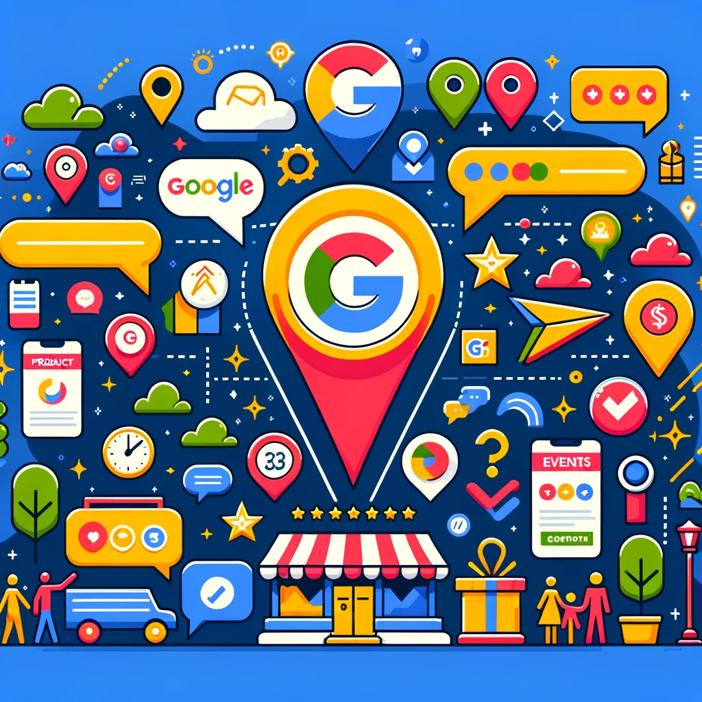 Kolorowa ilustracja ikon mapy i lokalizacji Google.