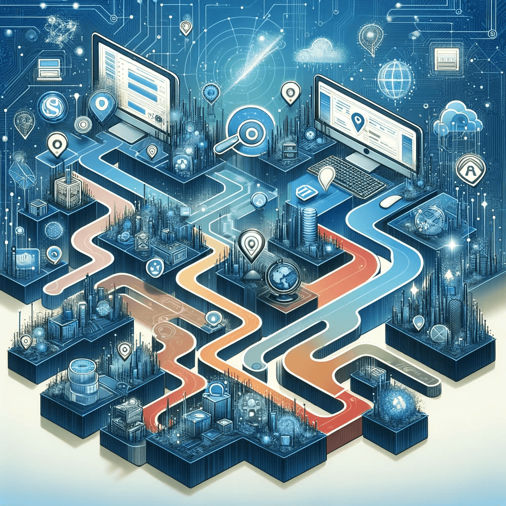 Ilustracja przedstawiajaca drogę do wyboru technologii sklepowej
