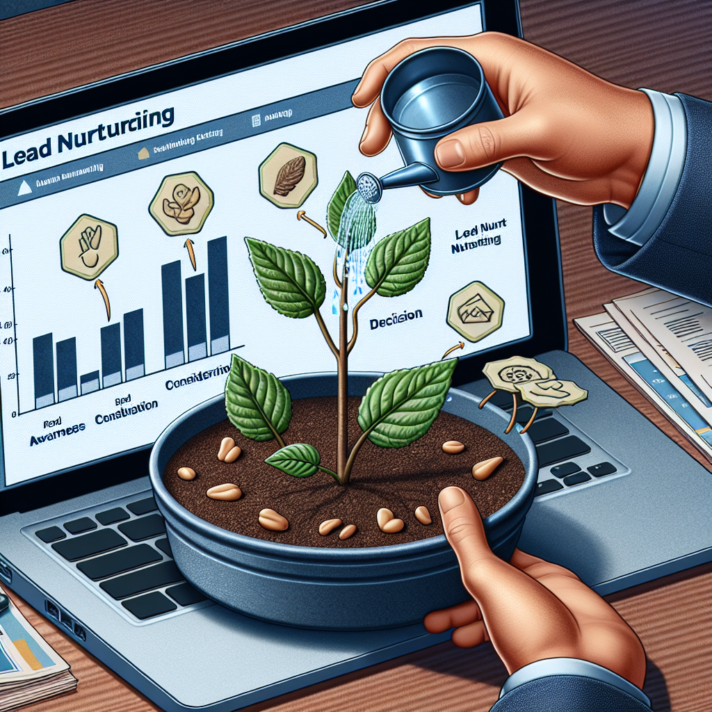 Ilustracja procesu pielęgnacji klienta, laptop, roślinka.