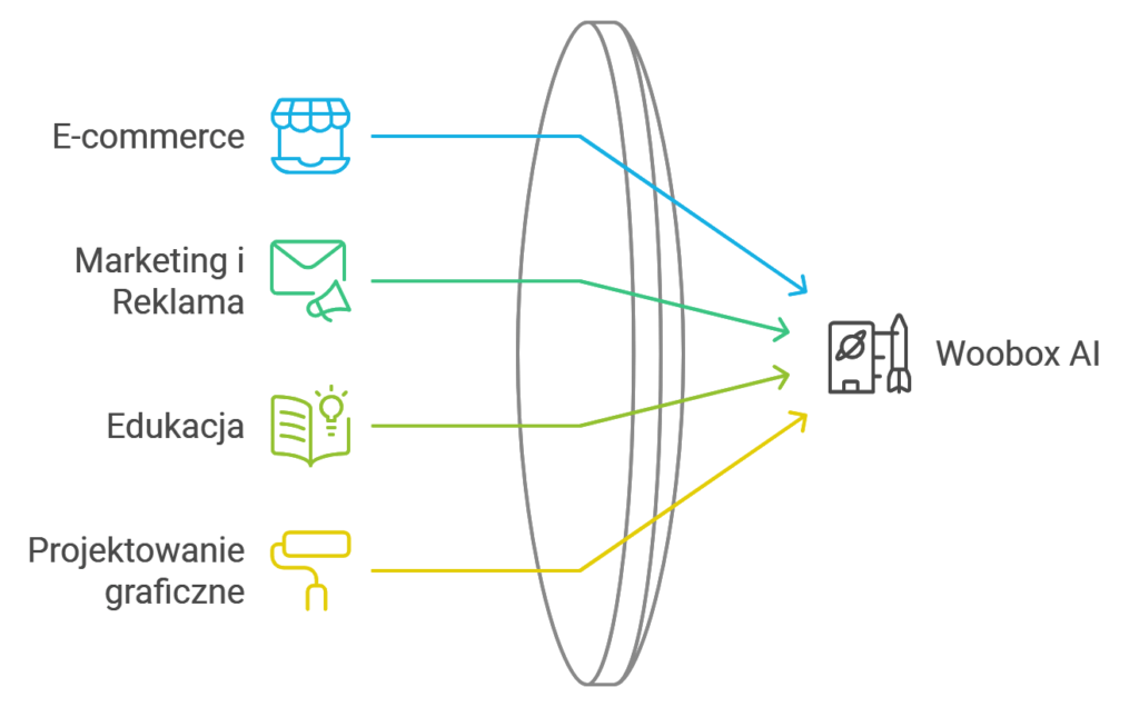 Woobox AI wspiera e-commerce, marketing, edukację, projektowanie.