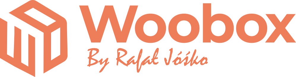 Logo "Woobox by Rafał Jóśko" w kolorze pomarańczowym.