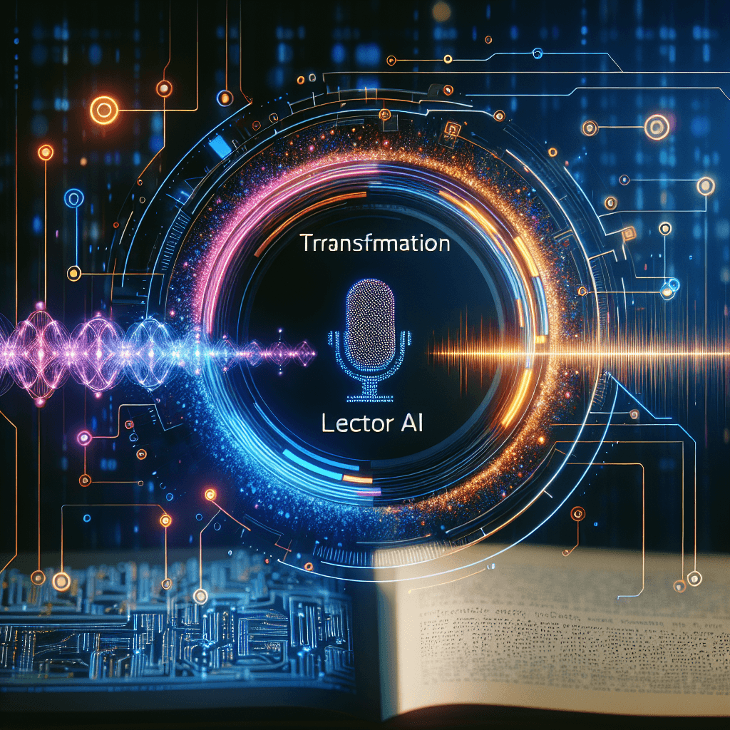 Cyfrowa technologia Lektor AI i otwarte książki.