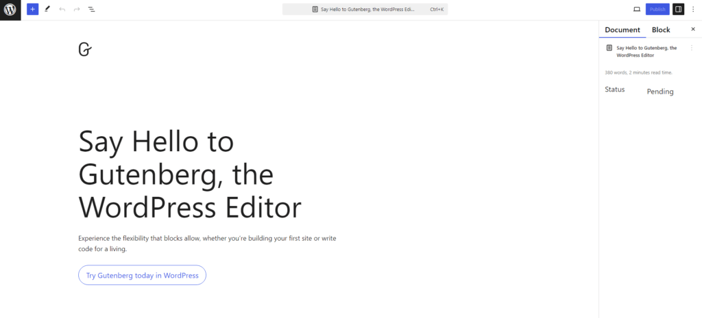 Witaj w edytorze WordPress Gutenberg