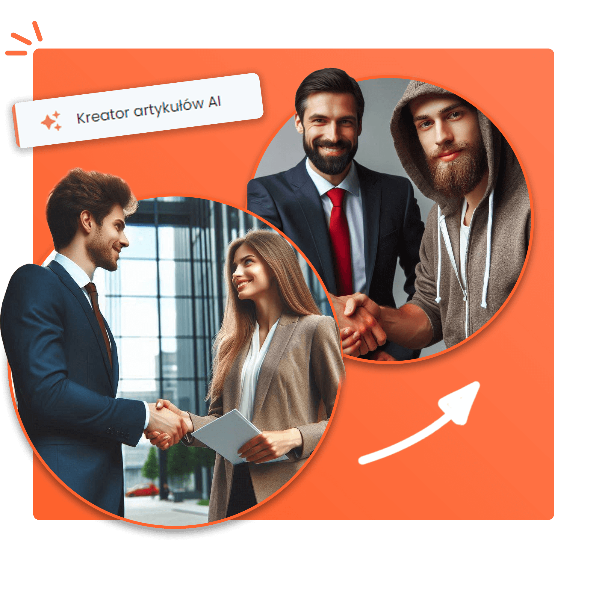 woobox kreator 4 Ludzie uśmiechają się i podają sobie ręce.