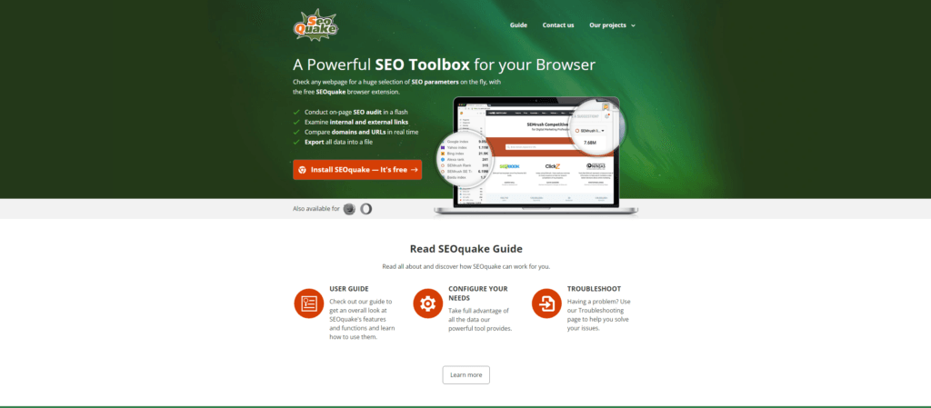 SEOquake - narzędzie SEO do przeglądarki internetowej