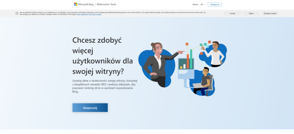 Zdobądź więcej użytkowników dla swojej witryny z Bing.