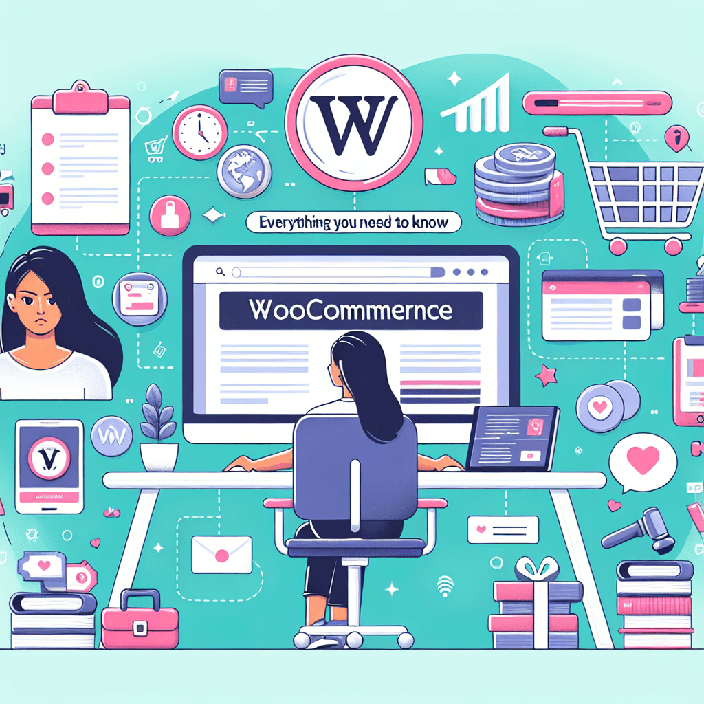 Ilustracja WooCommerce w pracy online.