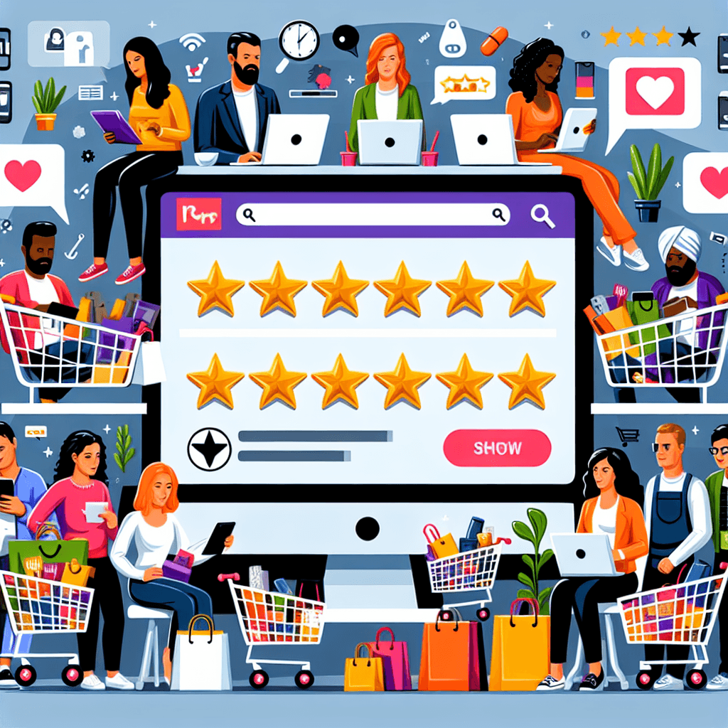 Zakupy online z recenzjami i ocenami pięcioma gwiazdami.