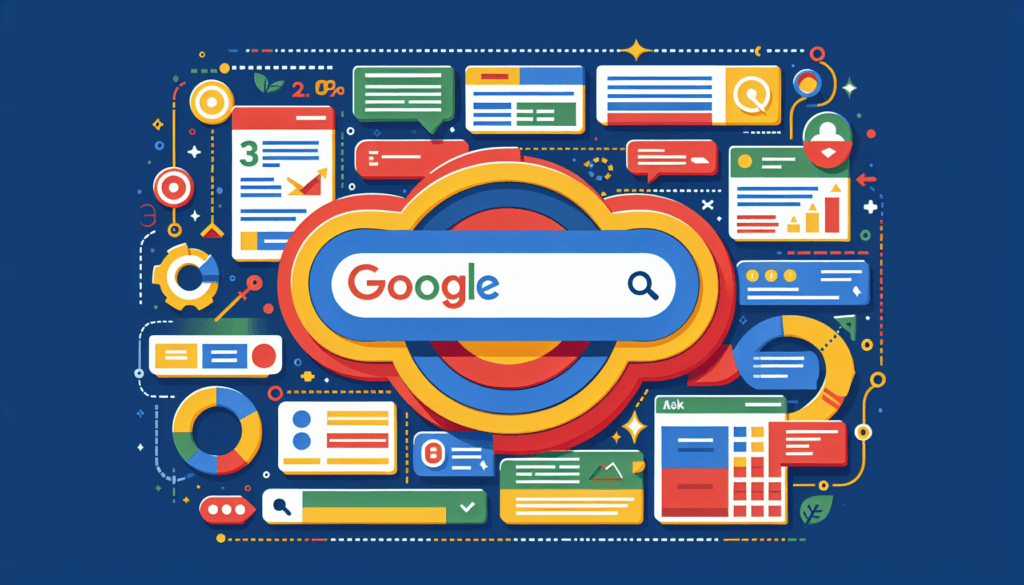 Kolorowa ilustracja wyszukiwarki Google.