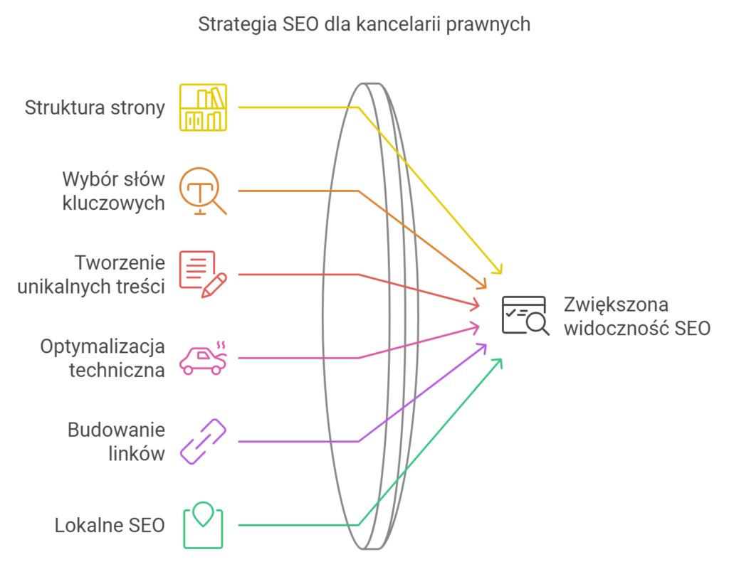 Strategia SEO dla kancelarii prawnych infografika