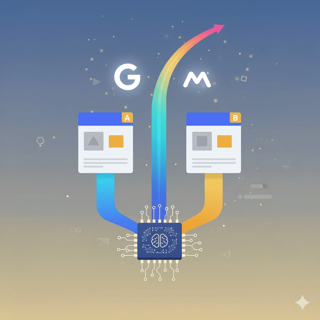 Grafika test A/B z procesorem AI