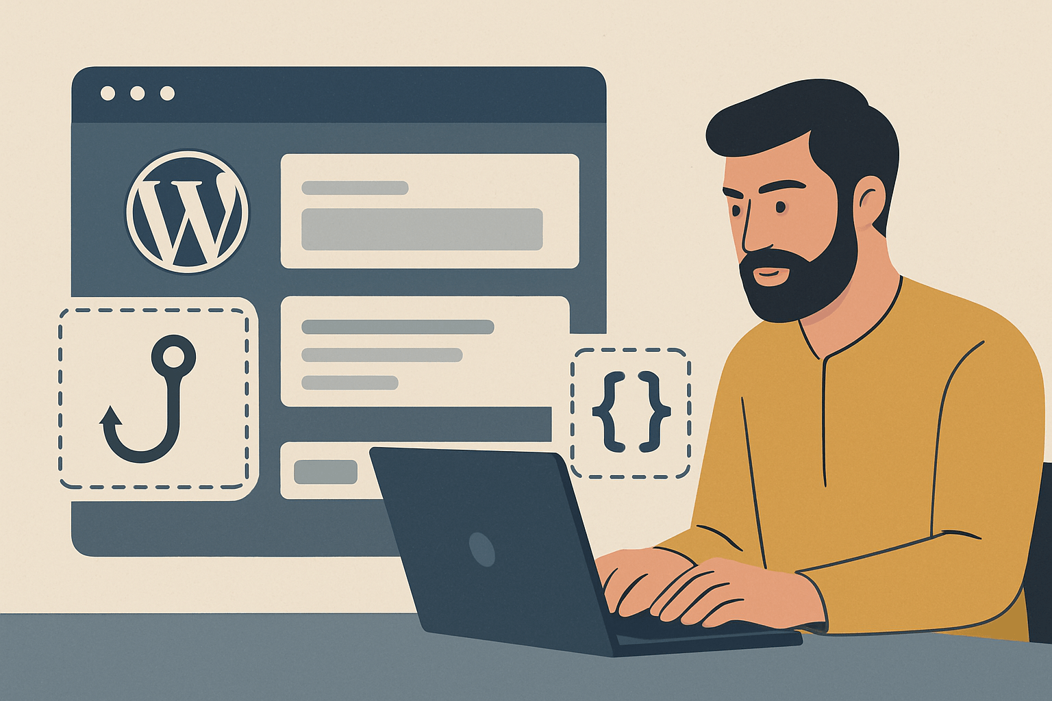 Programista pracujący nad integracją WordPress i webhooków